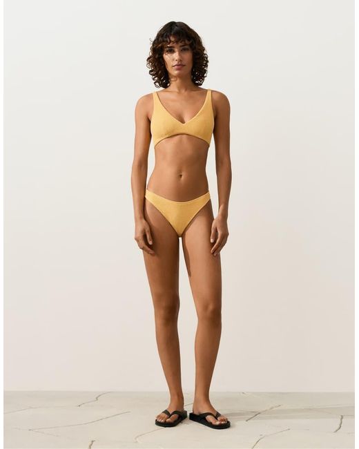 Oysho Brown Medium-coverage U-cut Crinkle Bikini Briefs