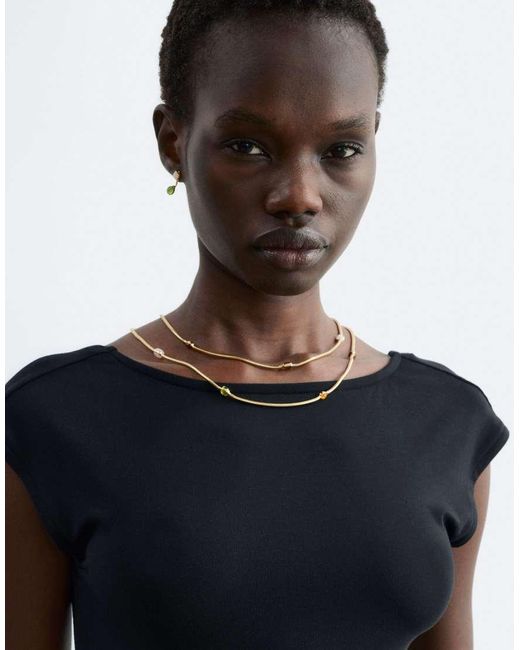 & Other Stories Black Slim Fit Slinky Top