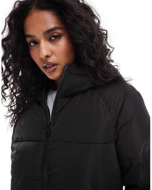 Stradivarius Black Longline Puffer Coat