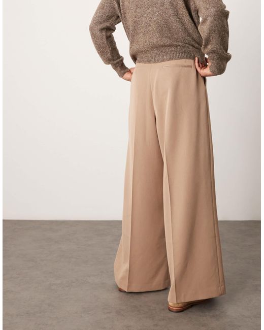 Pantalon habillé ultra ample à pinces sur le devant - camel ASOS pour homme en coloris Natural