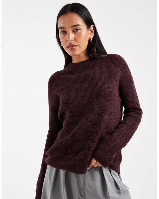 Pull col rond - bordeaux ONLY en coloris Brown