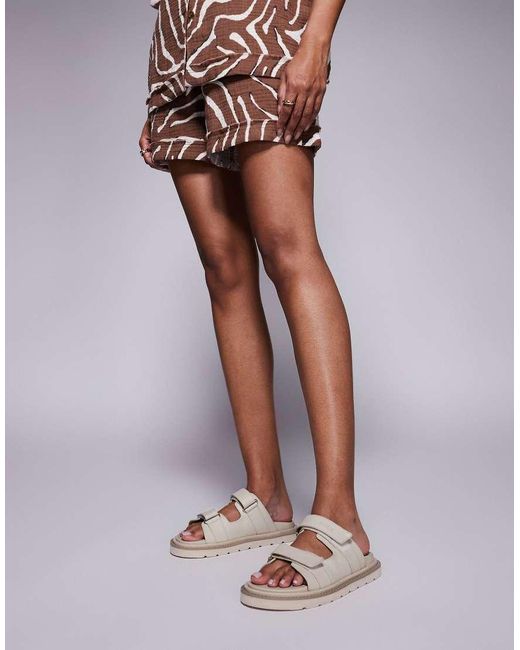 Walk London Brown Budapest Velcro Mules