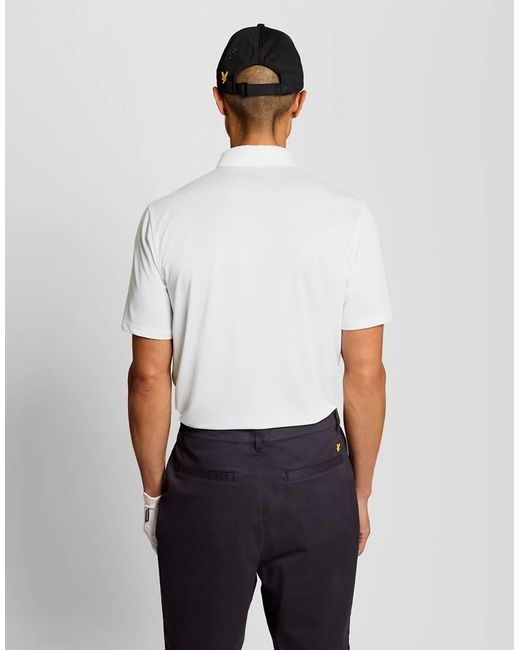 Lyle & Scott White Concealed Placket Polo Shirt for men