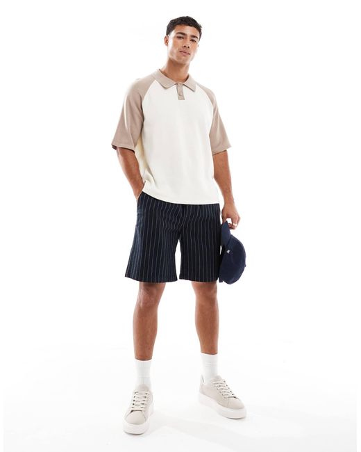 Jack & Jones – polohemd aus strick in Blue für Herren