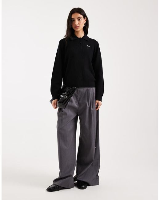 Fred Perry Black Textured Knit Shirt