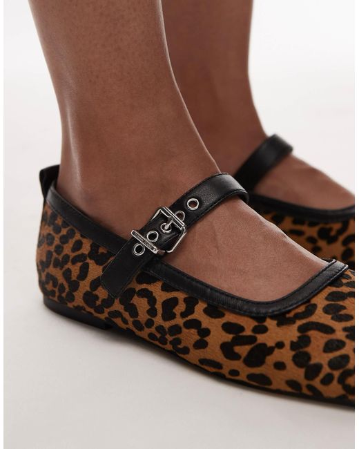 Ballerines style babies à imprimé léopard Tommy Hilfiger en coloris Brown