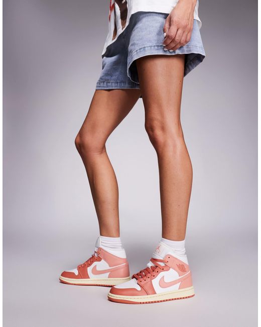 Nike - air 1 - baskets mi-hautes - orange et rose Nike en coloris White