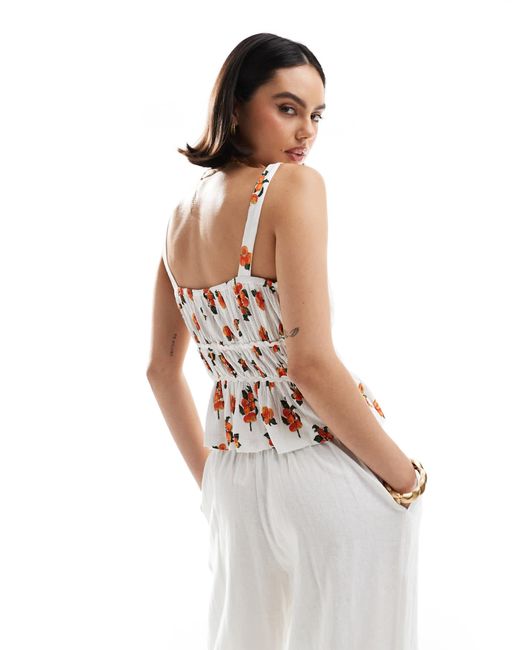 ASOS White Milkmaid Top