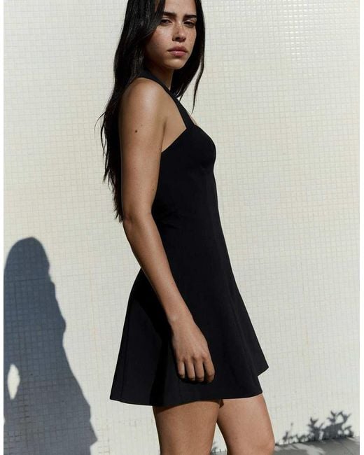 Bershka Black Mini Halter Neck Dress