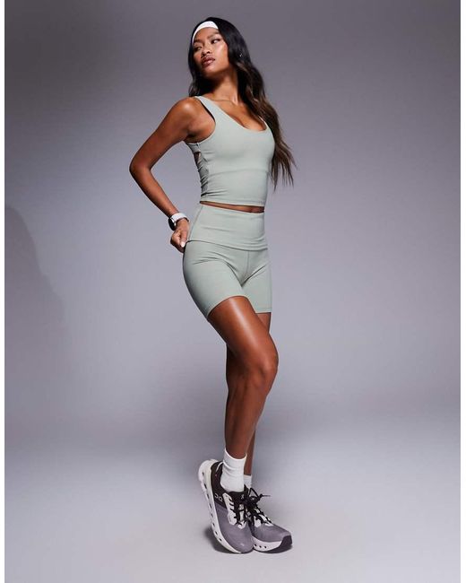 4505 Gray Yoga Twist Back Vest With Inner Bra