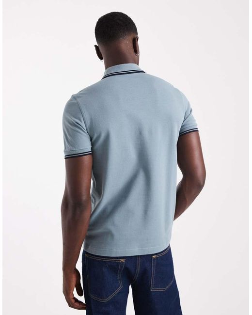 Polo Con Dos Rayas De Fred Perry de hombre de color Blue