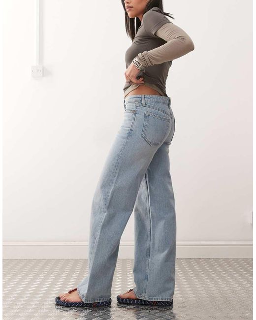 Weekday Gray Ample Low Waist Baggy Fit Jeans