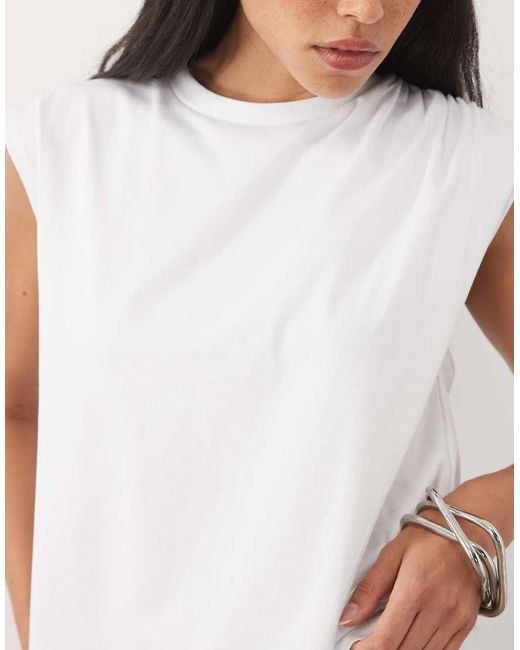 ASOS White Asymmetrical Long T-Shirt