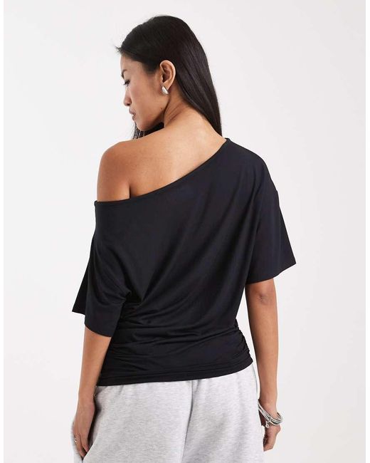 Collusion Black Off Shoulder Drapey Top