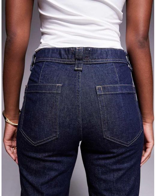 River Island Blue Relaxed Flare Jean