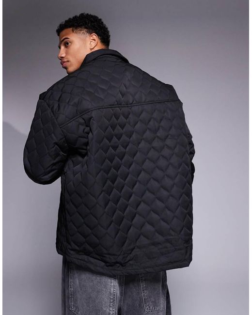Sixth June Blue Wavy Quilted Jacket for men