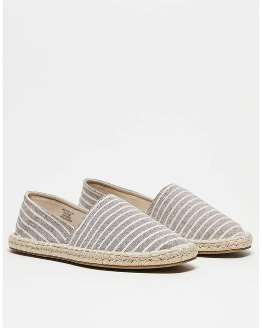 ASOS Espadrilles Van Canvas Met Grijze Strepen in het White voor heren