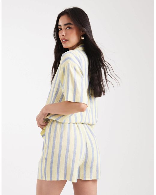 ASOS Natural Linen Blend Co-Ord Shorts