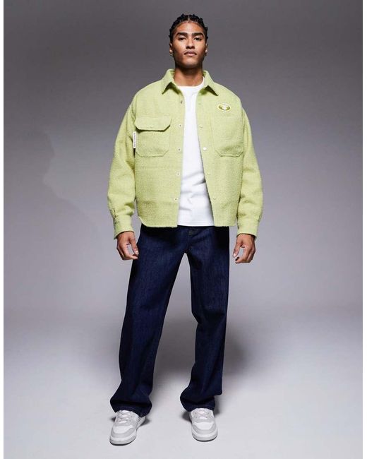 Aape By A Bathing Ape Green Aape By A Bathing Ape Boxy Long Sleeve Shirt for men
