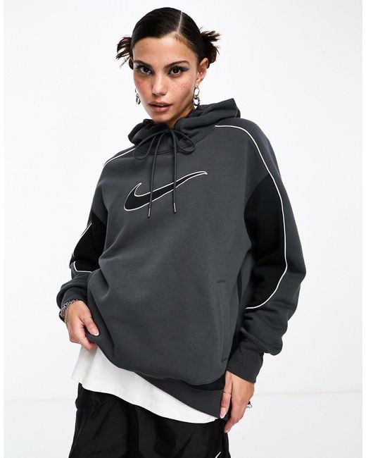 nike black oversized hoodie