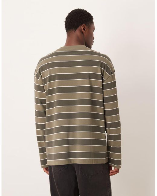 ASOS Green Heavyweight Oversized Long Sleeve T-shirt for men