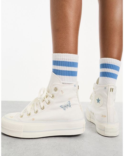 Converse White Chuck Taylor All Star Lift Hi Trainers