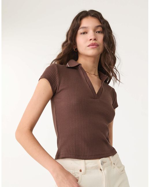 Stradivarius Brown – basic-t-shirt
