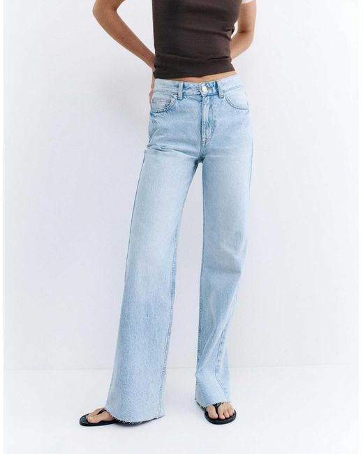 Jean droit ample - ciel Pull&Bear en coloris Blue