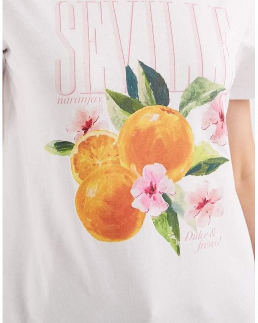 New Look White Printed Girlfriend Tee