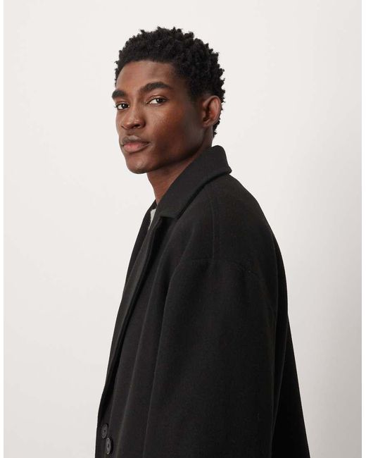 ASOS Blue Wool Look Peacoat for men