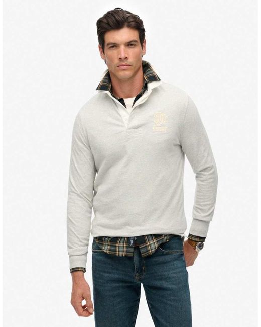 Superdry Gray Vintage Athletic Jersey Rugby Top for men
