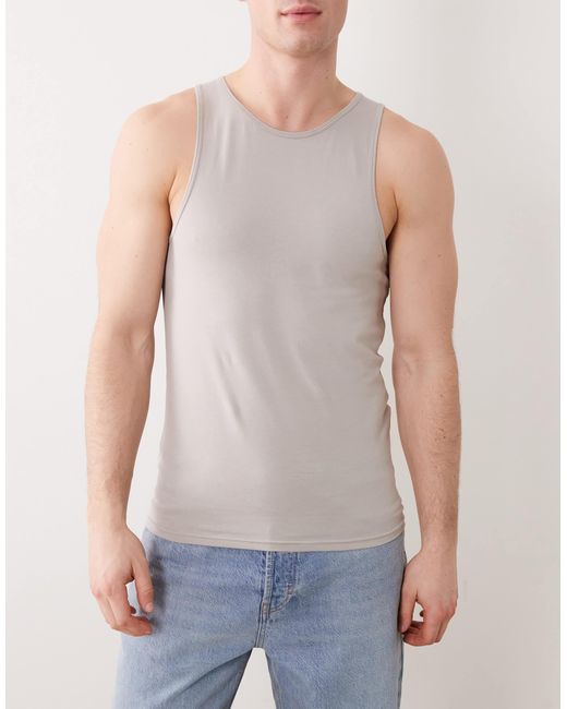 ASOS – basic-muskelshirts in Blue für Herren