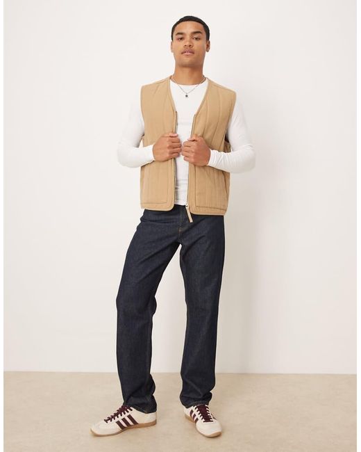 Chaleco Guateado Con Cuello De Pico De -Neutro ARKET de hombre de color Natural