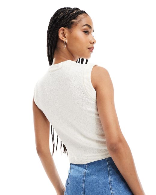 ASOS White Knitted Boucle Tank