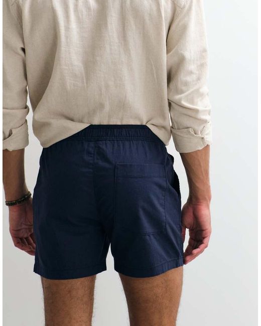 ASOS White Slim Short Length Linen Blend Shorts for men