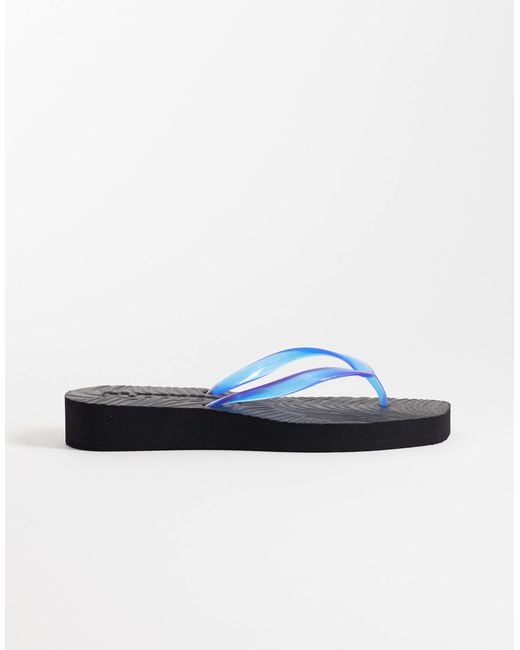 Sleeper Blue Tapered Platform Flip Flops
