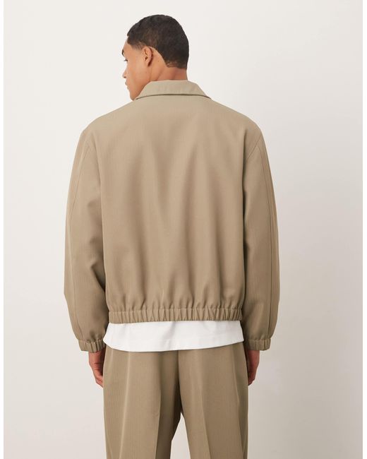 ASOS Natural Smart Co-Ord Relaxed Track Jacket for men