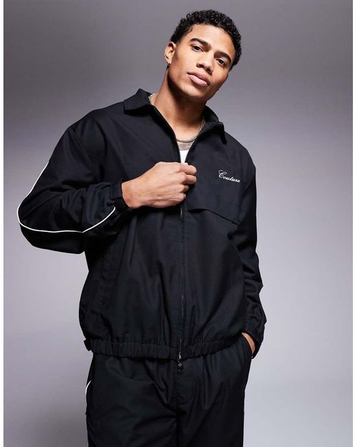 The Couture Club Blue Co-ord Smart Piped Track Jacket for men