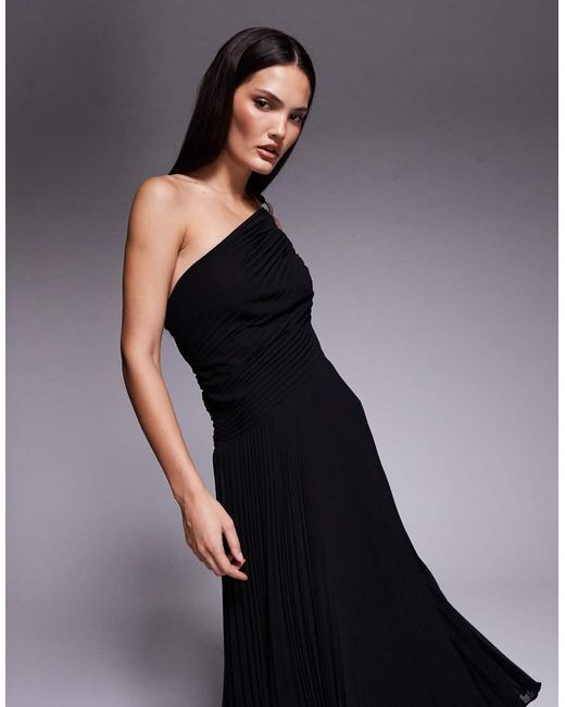 Forever New Blue One Shoulder Drape Maxi Dress With Open Back