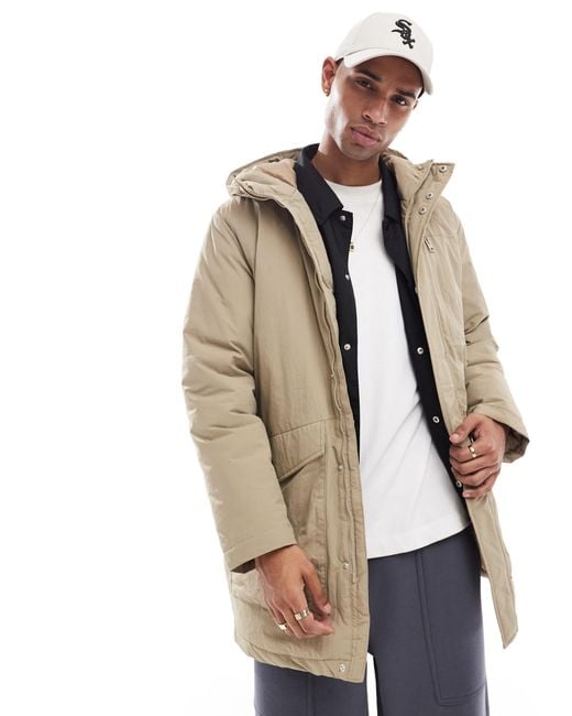 Only & Sons – wasserabweisender parka in Natural für Herren