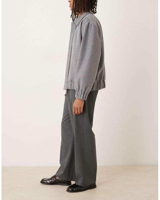 ASOS Gray Wide Leg Trousers for men