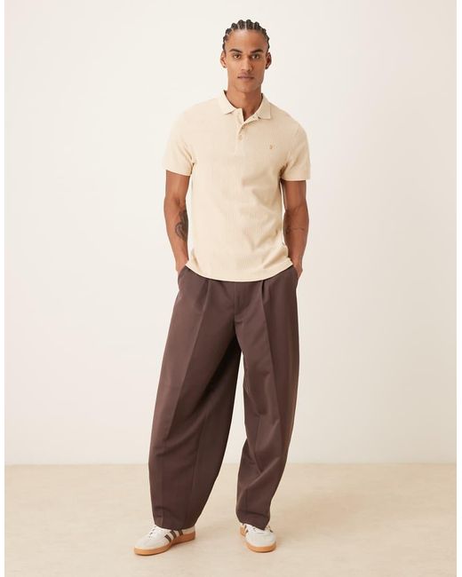 Farah Natural Forster Short Sleeve Logo Polo Shirt for men