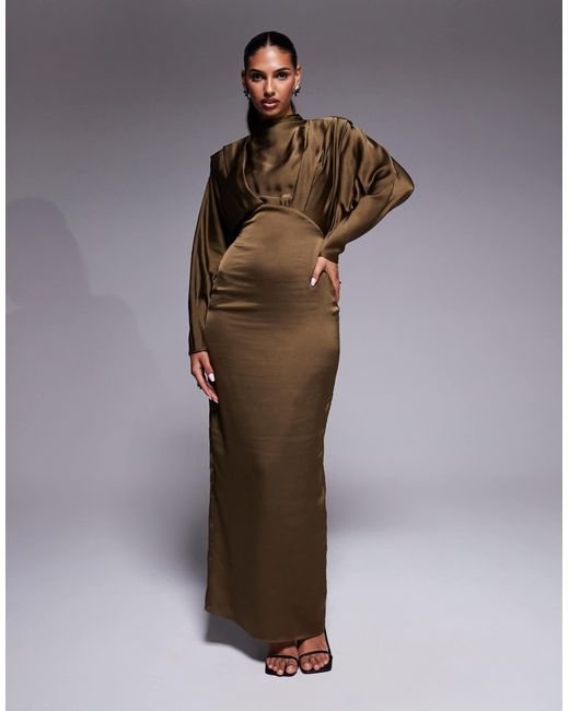 TFNC London Women's Brown Satin High Neck Fold Over Detail Maxi Dress - www.rajagirimanappuram.com TFNC London Women's Brown Satin High Neck Fold Over Detail Maxi Dress - www.rajagirimanappuram.com