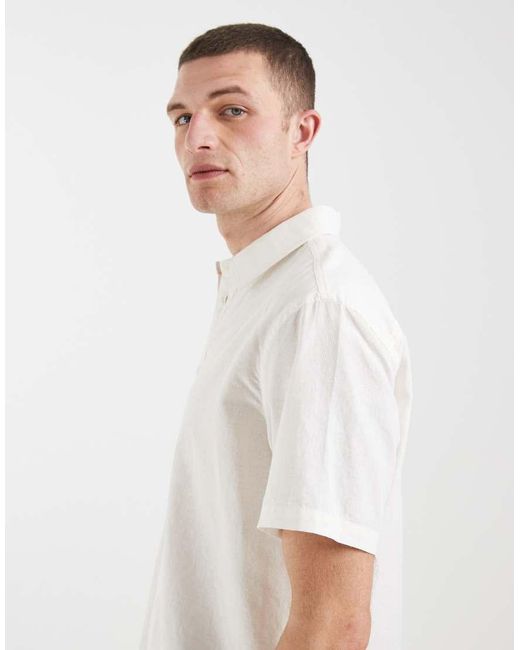 Blend White Cotton-linen Regular Fit Shirt for men