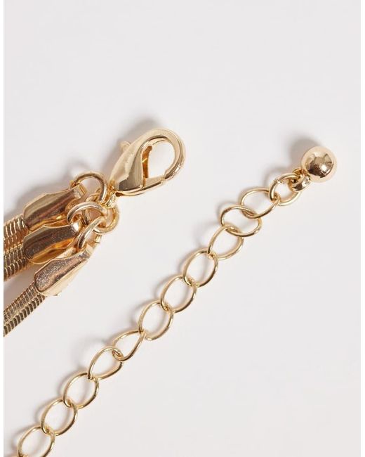 ASOS White Multi-Row Necklace With Flat Snake Chains