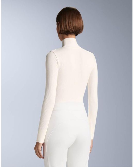 Oysho White Seamless Merino Wool Base Layer T-shirt