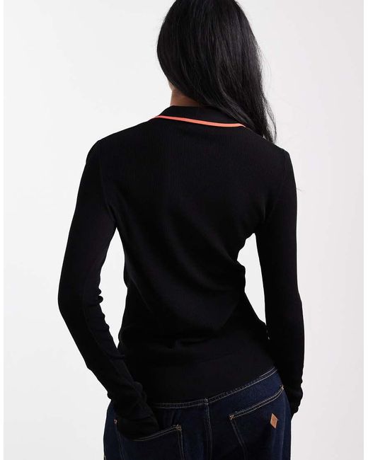 Fred Perry Black Ribbed Knitted Shirt