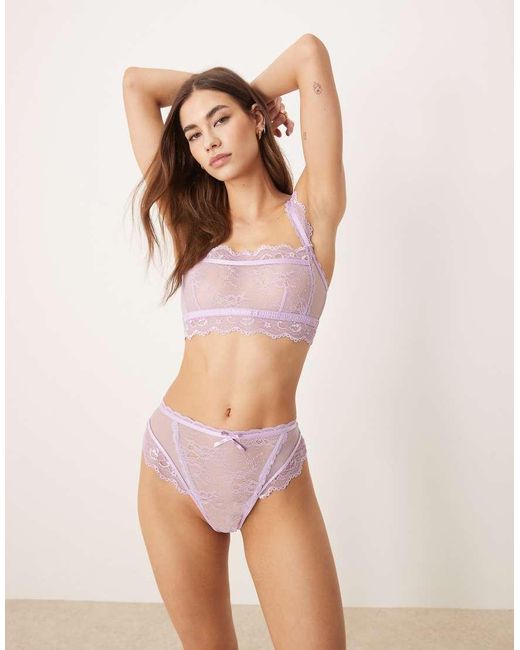 ASOS Purple Ivy All Over Lace Crop Bralette