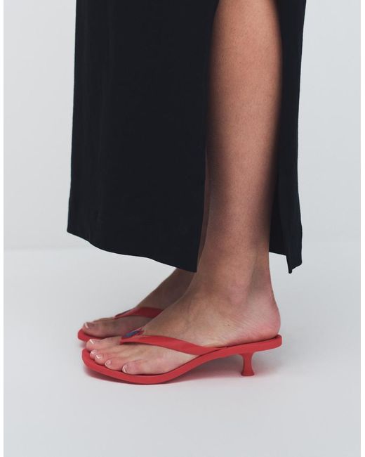 Polo Ralph Lauren Black Polo Play Kitten Heel Thong Sandals