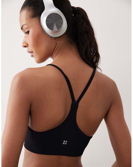Sweaty Betty Black Spirit Restored Seamless Yoga Bra